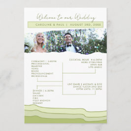 Diseño editable del programa de bodas de pastel ve