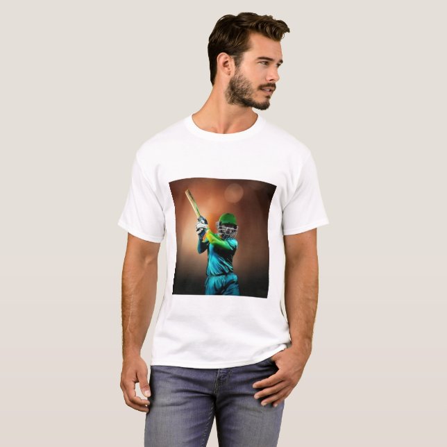 Diseño elegante de camiseta para jugador de críque (Anverso completo)