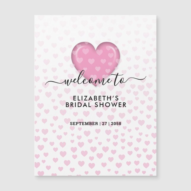 Diseño elegante de corazón rosa y motas (Anverso)