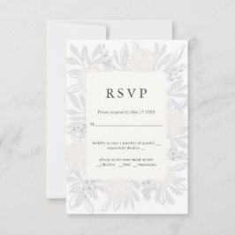 Diseño elegante de RSVP para boda en rincón de flo