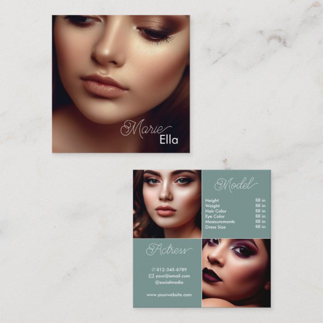 Diseño elegante de tarjeta de comp de fotografía V (Anverso / Reverso)