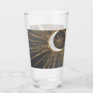 Diseño elegante Doodles dorados Sun Moon Mandala