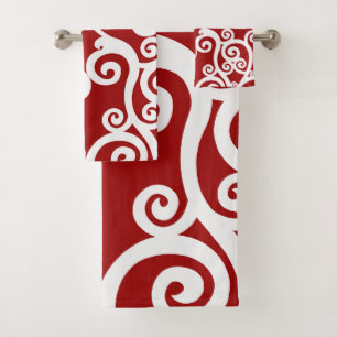Diseño elegante, estampado floral, rojo, blanco
