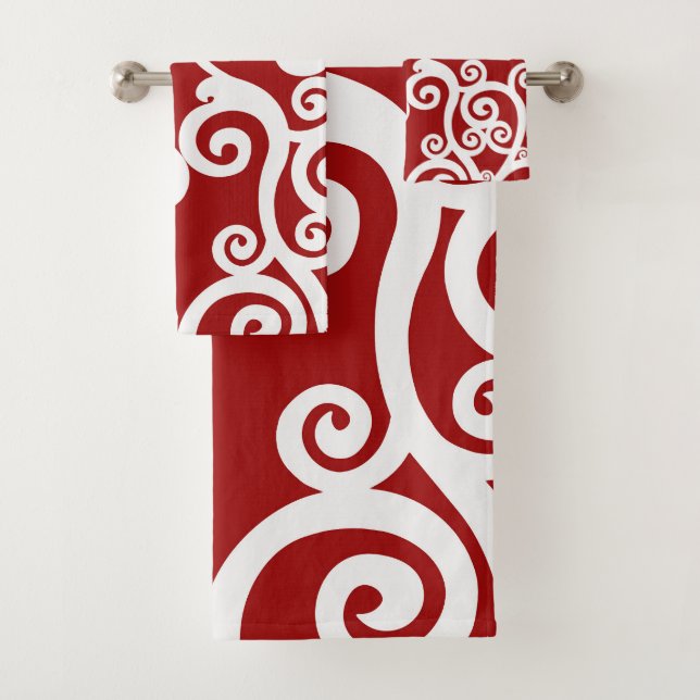 Diseño elegante, estampado floral, rojo, blanco (In situ)
