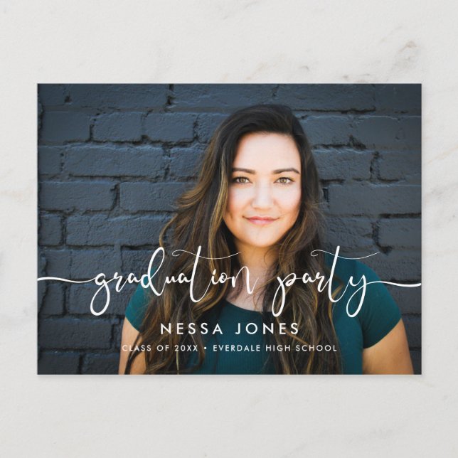 Diseño elegante Invitación a la fiesta de graduaci (Anverso)