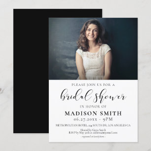 Diseño elegante Invitación a la foto de la ducha d