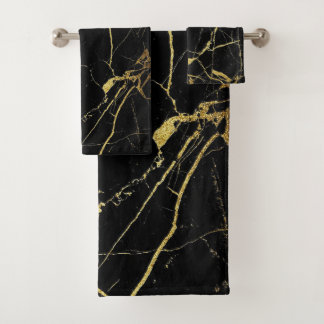 Diseño elegante moderno de oro y mármol negro