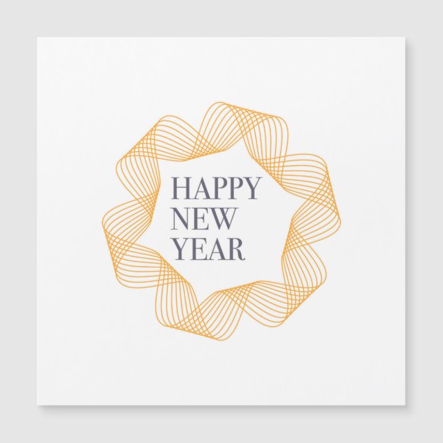 Diseño elegante y sencillo de "Feliz Año Nuevo" (Anverso)