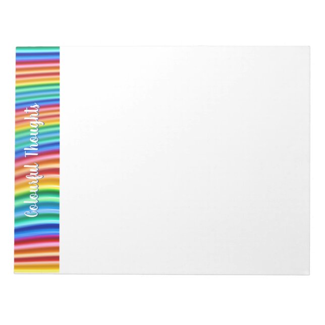 Diseño en blanco del Bloc de notas arcoiris colori (Frente)