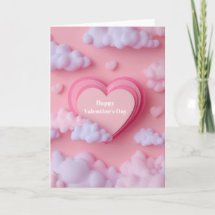 Diseño en forma de corazón rosa Tarjeta del día de