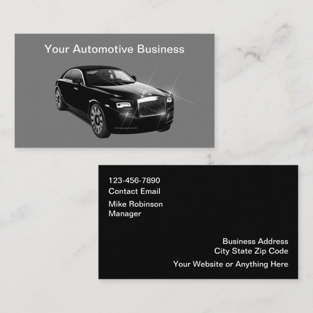 Diseño en línea de tarjetas de visita para automóv (Anverso / Reverso)