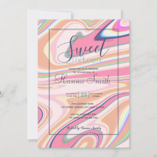 Diseño estético de pintura líquida de Swirl Rosado