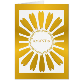 Diseño Feliz Cumpleaños de Flores de Oro