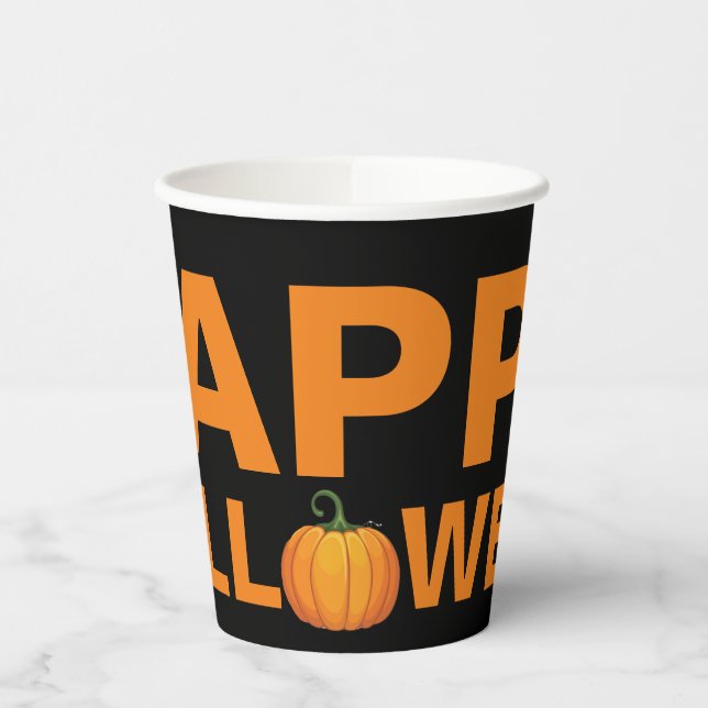Diseño Feliz Halloween Vaso de papel (Izquierda)