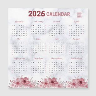Diseño Floral 2026 Flor Púrpura con Logotipo Perso