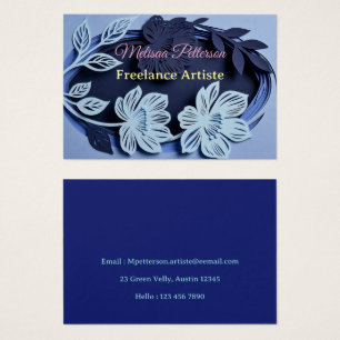Diseño floral azul elegante