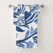 Diseño floral azul y blanco | Patrón Chinoiserie