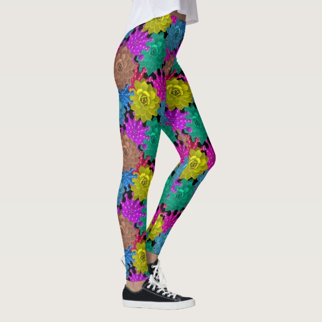 Diseño floral brillante Yoga Pants Leggings (Derecha)