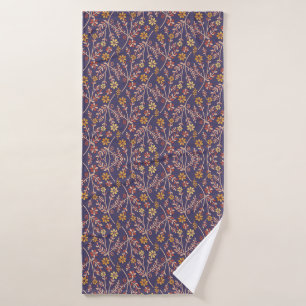 Diseño floral caprichoso con vides sobre fondo púr
