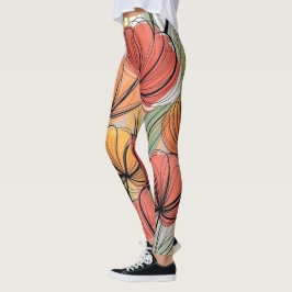 Diseño floral con Legging de rayas
