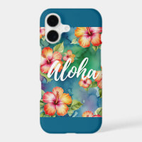 Diseño floral de acuarela tropical Aloha Hibiscus