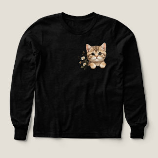 Diseño Floral de Bolsillo de Gatito Adorable – Lo