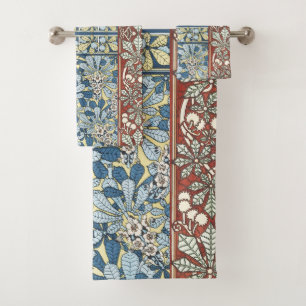 Diseño Floral de Castaño Art Nouveau Antiguo