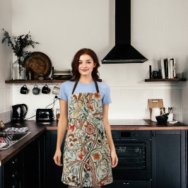 Diseño floral de delantal William Morris