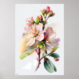 Diseño floral de IA manzana flor estilo de arte vi