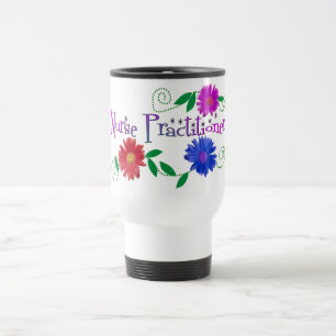 Diseño floral de la taza del viaje del médico de
