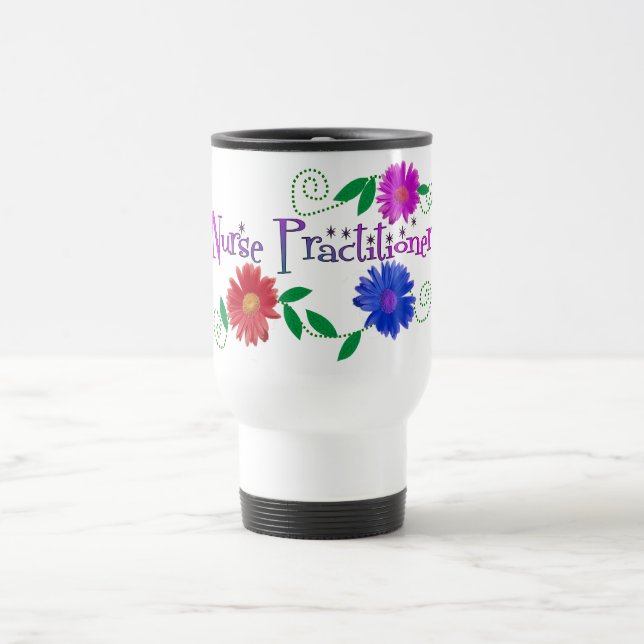 Diseño floral de la taza del viaje del médico de (Centro)