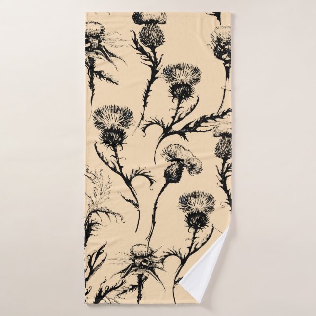 diseño floral, decoración casera, decoración gráfi (Toalla de baño)