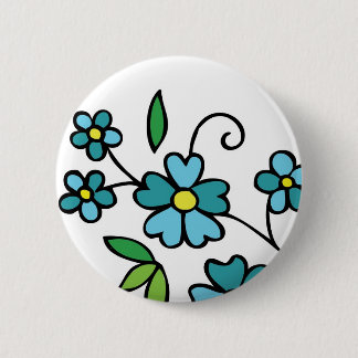 Diseño floral del botón azul de las flores