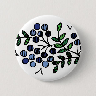 Diseño floral del botón del arándano