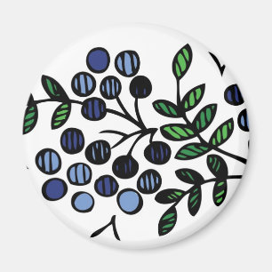 Diseño floral del imán del arándano
