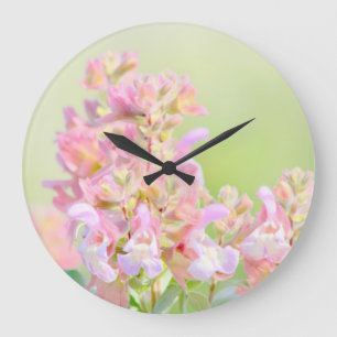 Diseño floral del rosa del reloj de pared