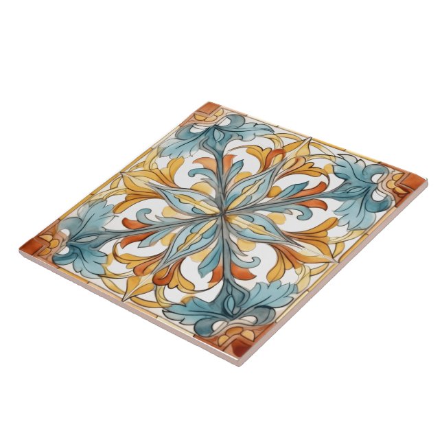 Diseño floral en azulejos cerámicos (Lado)