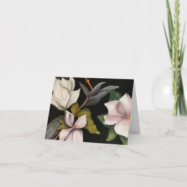 diseño floral en tarjeta de nota (Anverso)