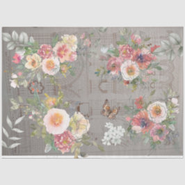 Diseño floral gótico de papel tisular de descompos