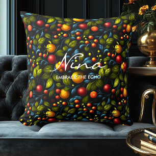 Diseño Floral Inspirado en Khokhloma Almohada Deco