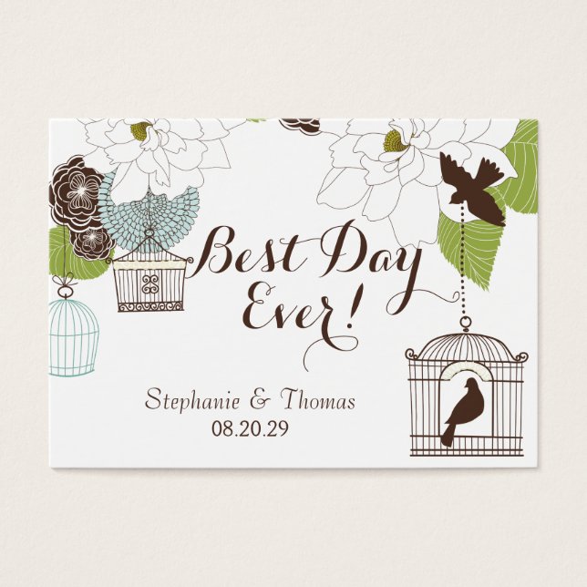 Diseño floral moderno con jaulas de pájaros y arte (Frente)