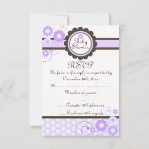 Diseño floral morado Baby Shower RSVP