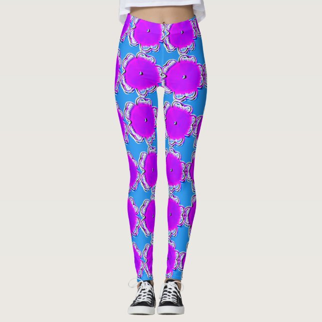 Diseño floral multicolor para leggings de mujer (Anverso)