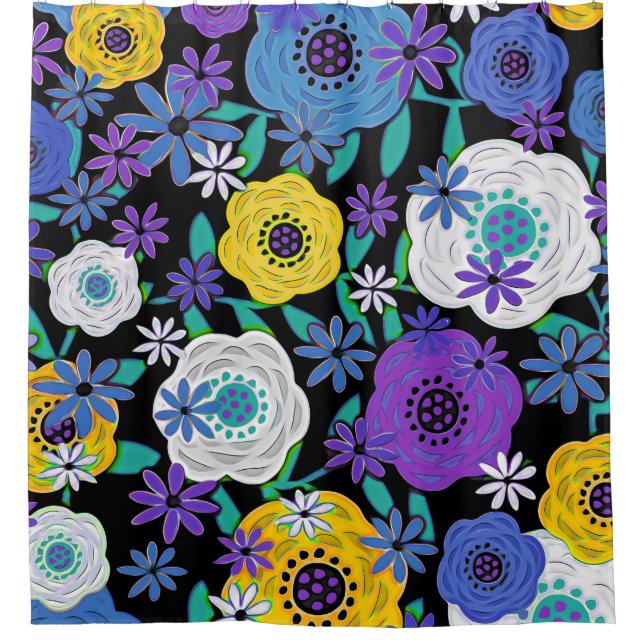 Diseño floral No. 10 Cortina de ducha (Anverso)