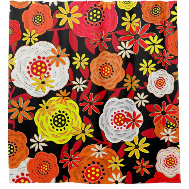 Diseño floral No. 9 Cortina de ducha (Anverso)