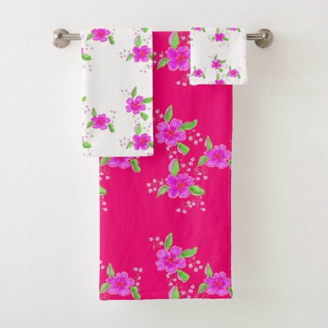 Diseño floral rosa brillante con blanco (In situ)