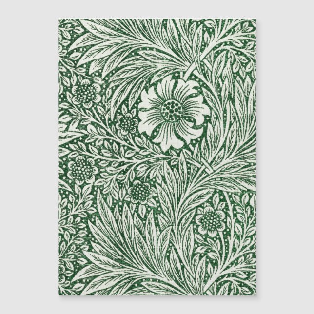 diseño floral verde caléndula de william morris (Anverso)