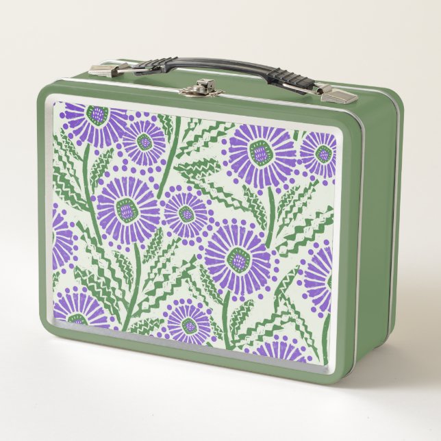 Diseño Floral Verde Y Blanco De Lavanda De Impresi (Anverso)