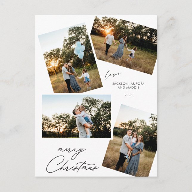 Diseño fotográfico moderno de Feliz Navidad 4 (Anverso)