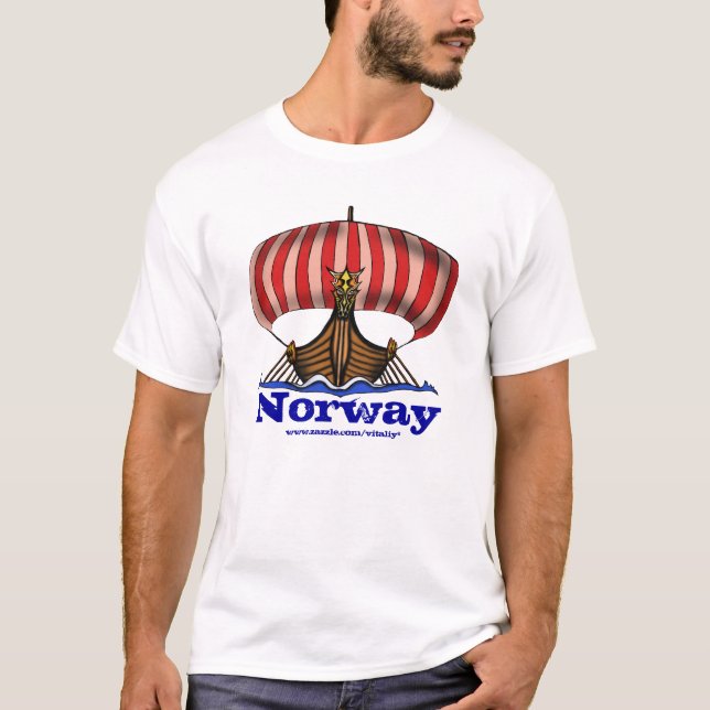 Diseño fresco de la camiseta de Noruega de la nave (Anverso)